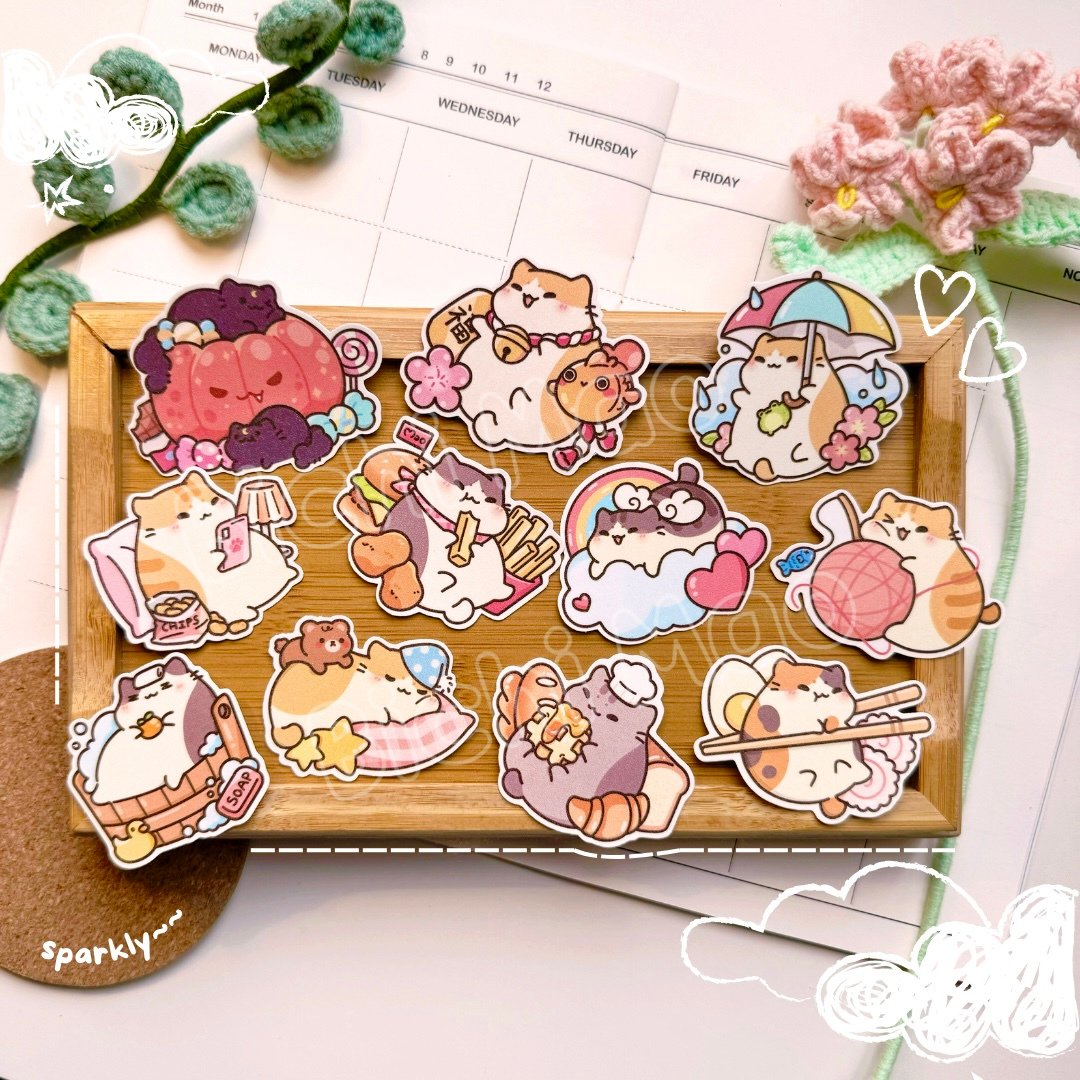 Cute Cat Shiny Sticker | Bichi Mao