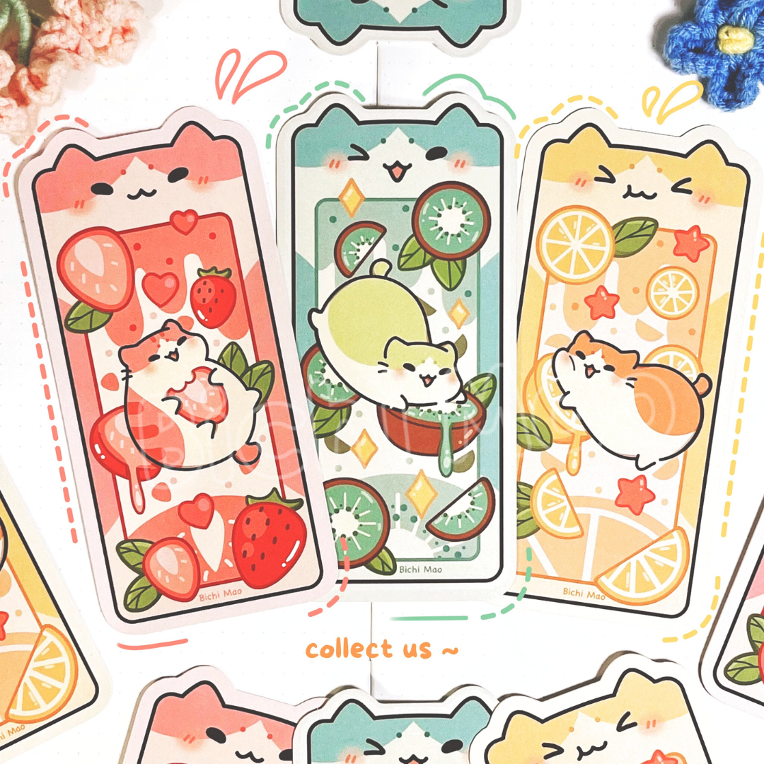 Fruity Cat Bookmark | Bichi Mao