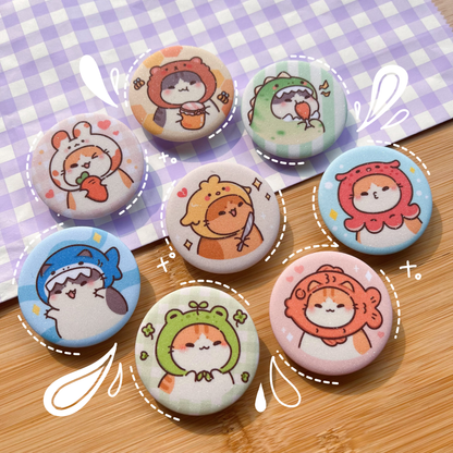 Shiny Cute Cat Button Badge | Bichi Mao