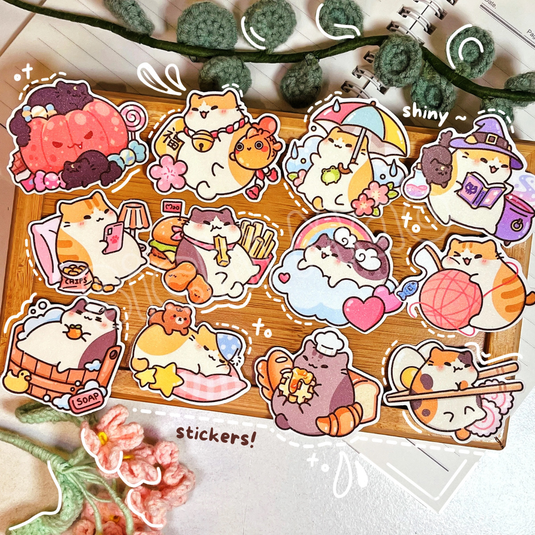 Cute Cat Shiny Sticker | Bichi Mao