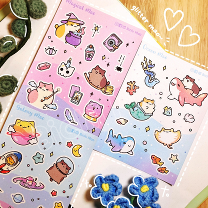 Shiny Sticker Cat Sheet | Bichi Mao