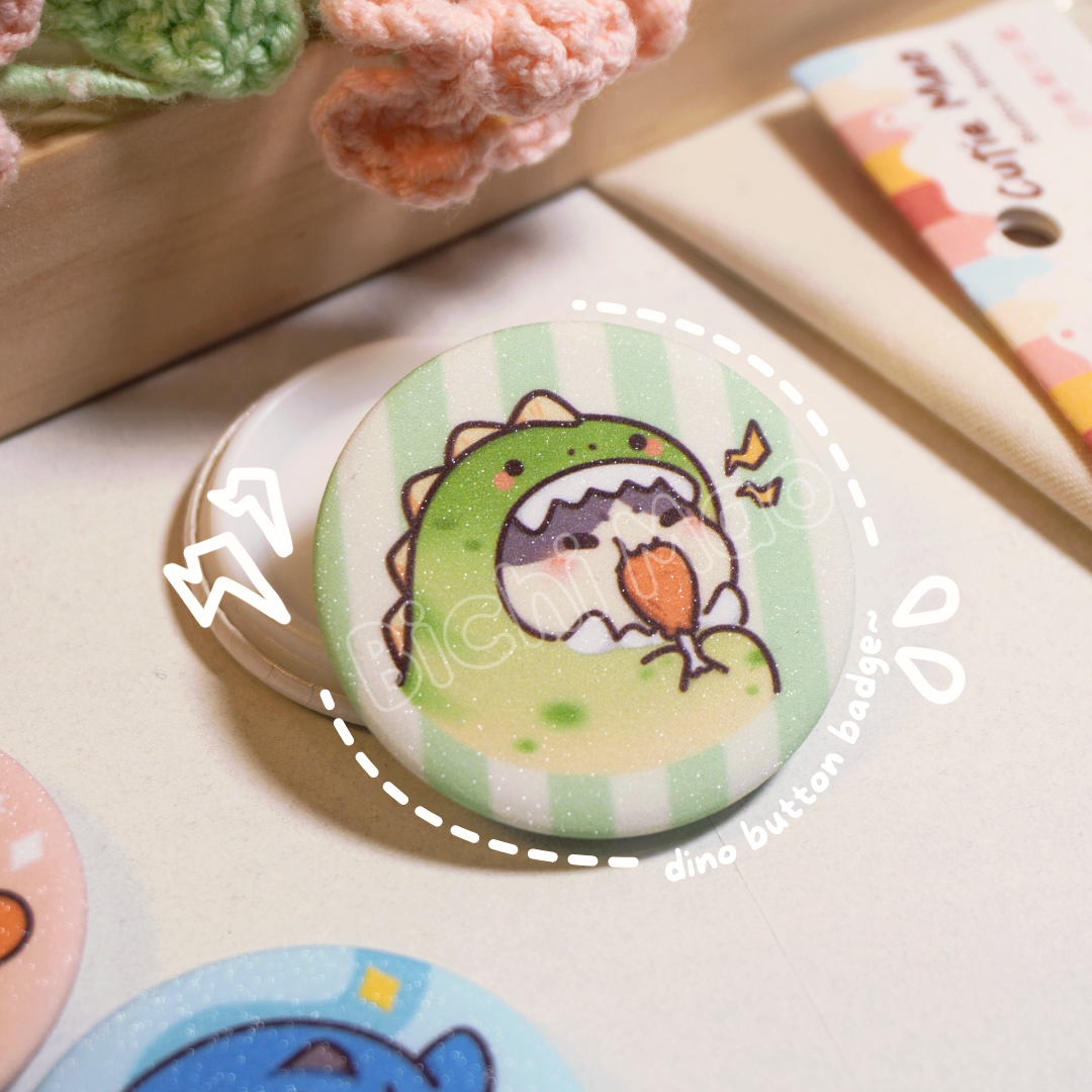 Shiny Cute Cat Button Badge | Bichi Mao