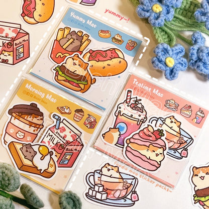 Foodie Cat Shiny Sticker Pack | Bichi Mao