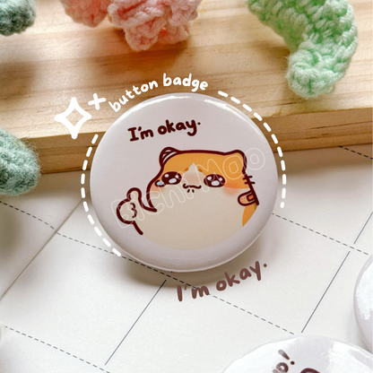 Funny Cute Cat Button Badge | Bichi Mao