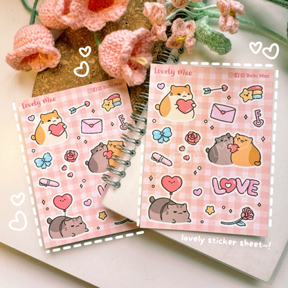 Cute Shiny Cat Sticker Sheet | Bichi Mao