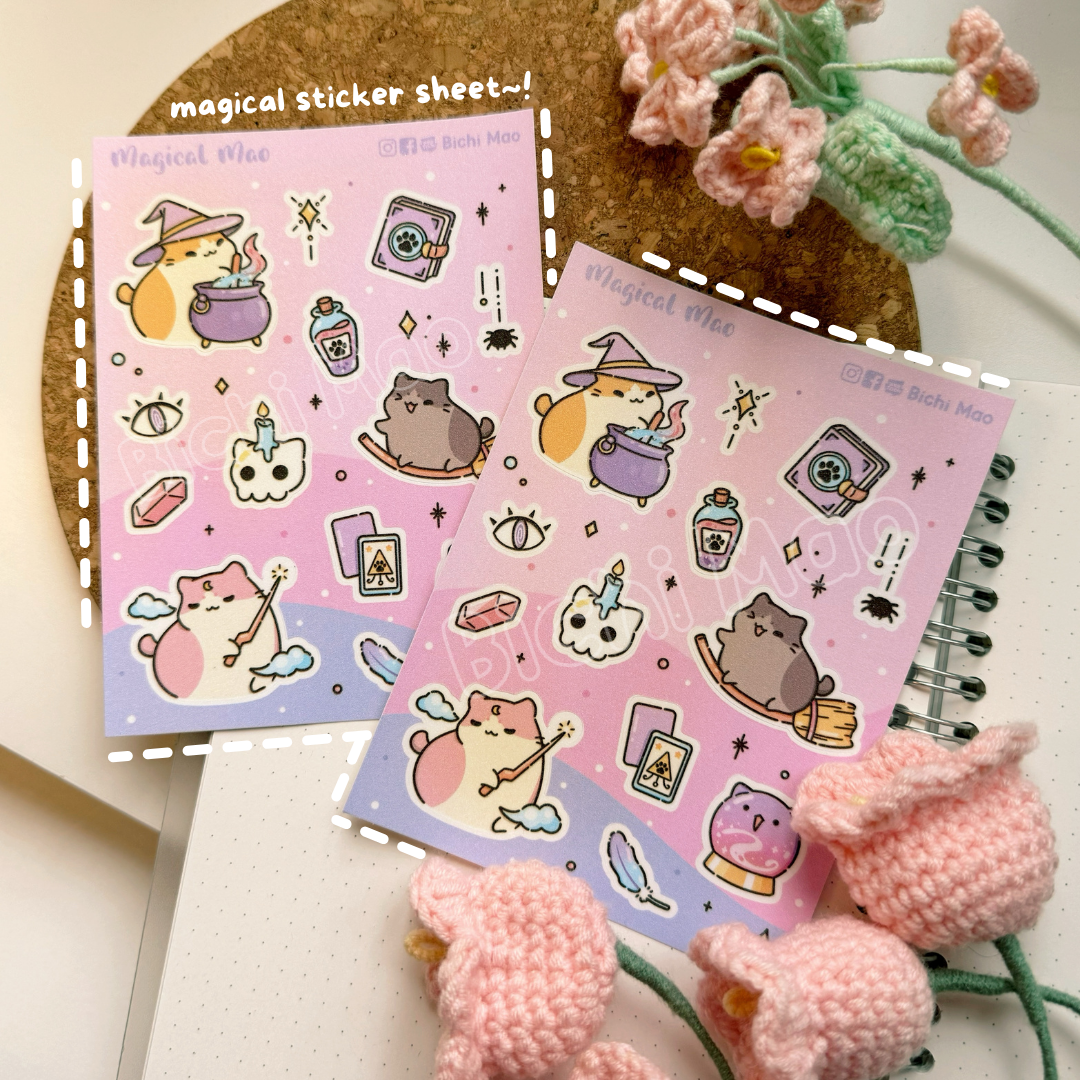 Shiny Sticker Cat Sheet | Bichi Mao