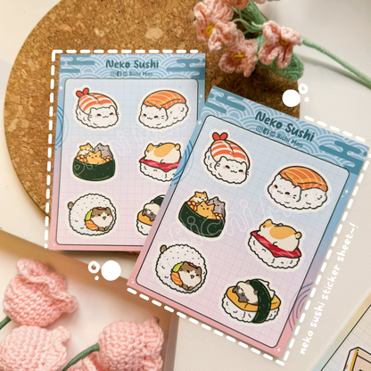 Yummy Food Cat Sticker Sheet | Bichi Mao