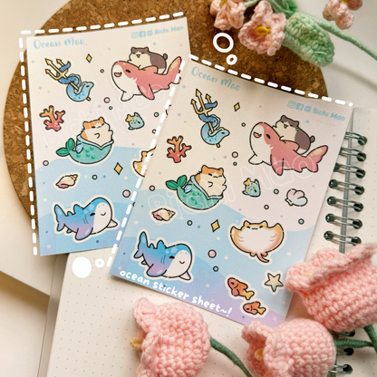 Shiny Sticker Cat Sheet | Bichi Mao