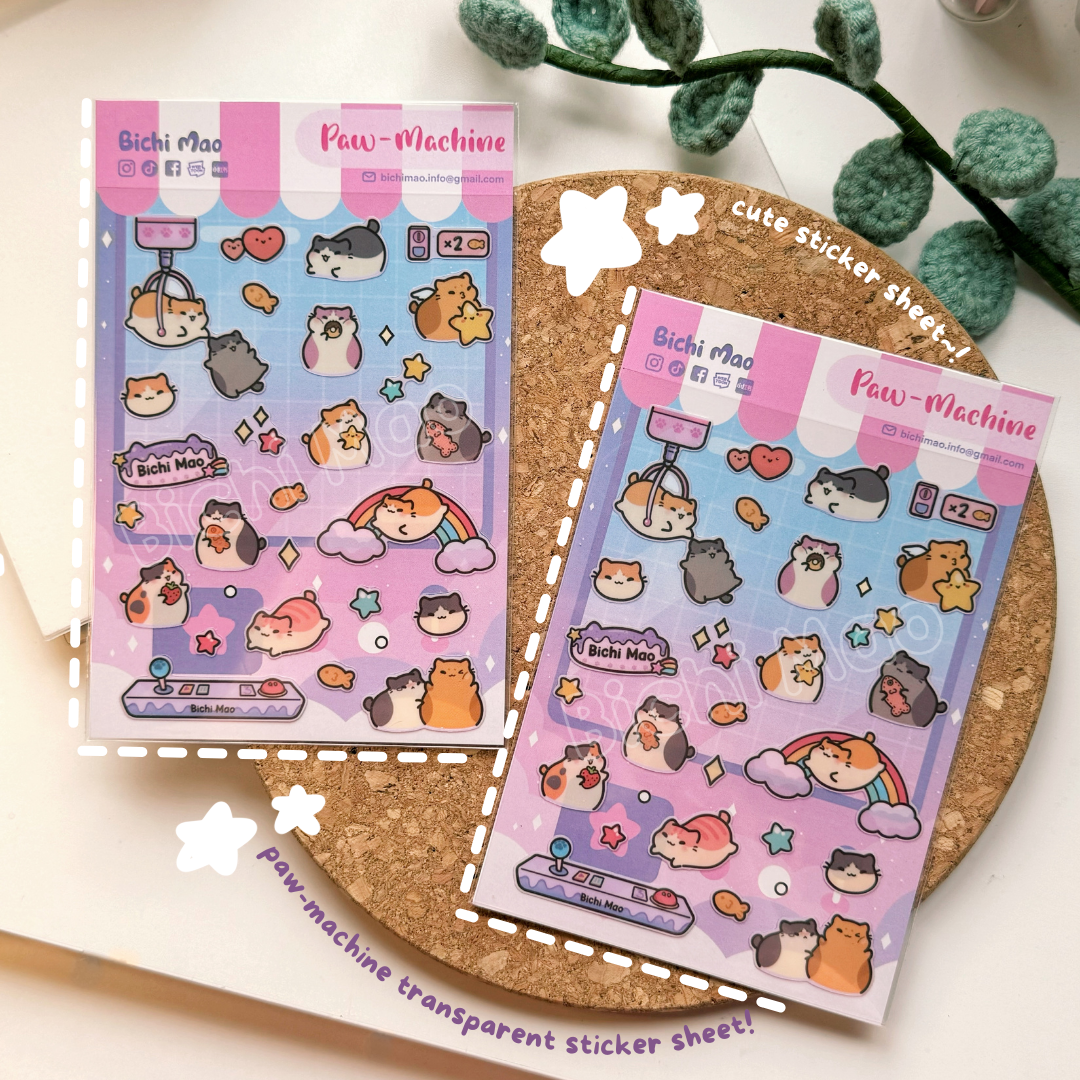 Waterproof Cat Sticker Sheet | Bichi Mao