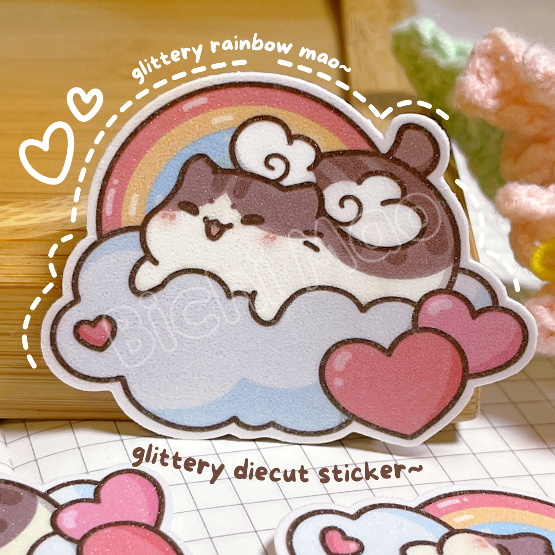 Cute Cat Shiny Sticker | Bichi Mao