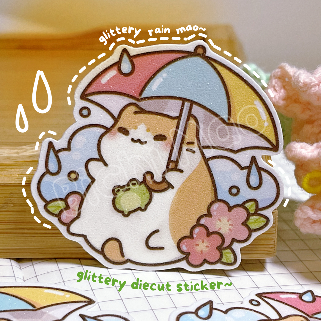 Cute Cat Shiny Sticker | Bichi Mao