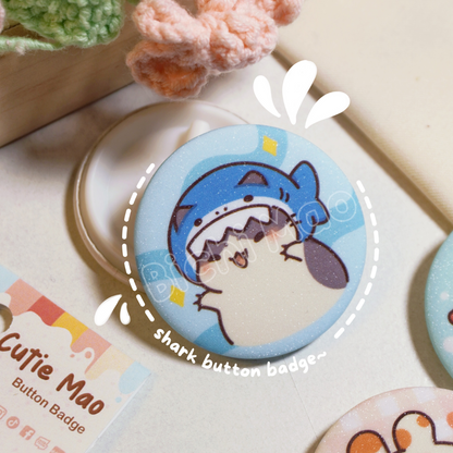 Shiny Cute Cat Button Badge | Bichi Mao