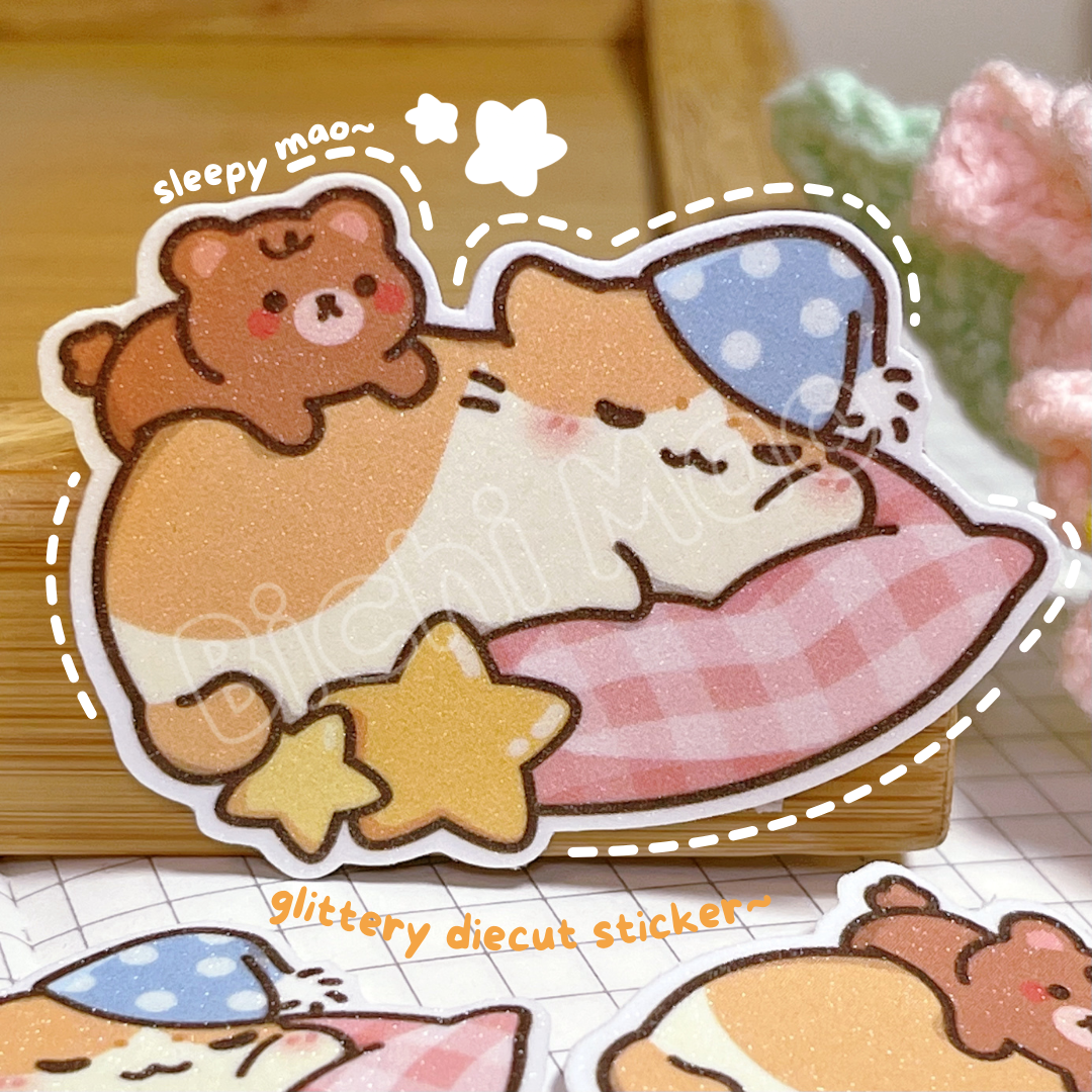 Cute Cat Shiny Sticker | Bichi Mao