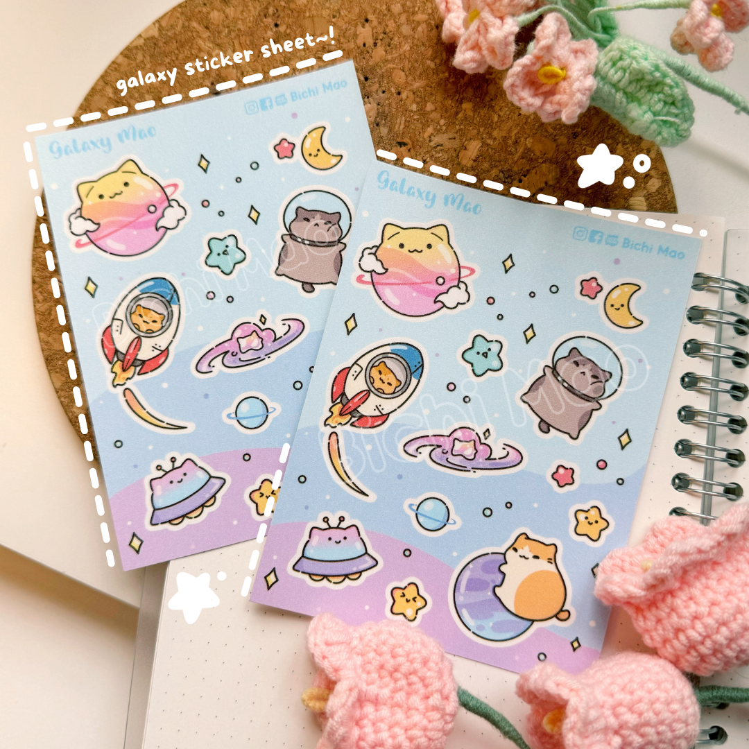 Shiny Sticker Cat Sheet | Bichi Mao