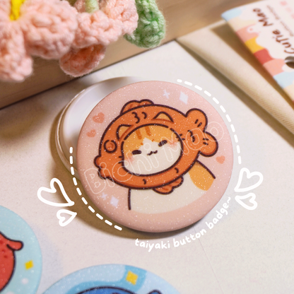 Shiny Cute Cat Button Badge | Bichi Mao