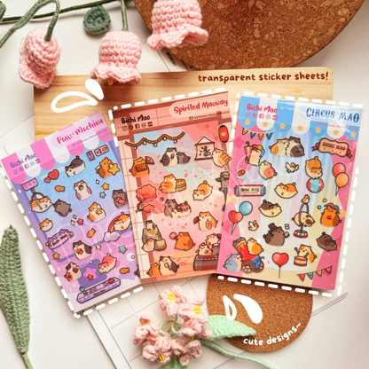 Waterproof Cat Sticker Sheet | Bichi Mao