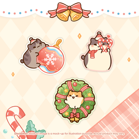 Christmas Cute Cat Shiny Sticker | Bichi Mao